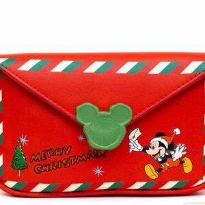 Disney red Mickey Mouse Christmas envelope Clutch Crossbody bag